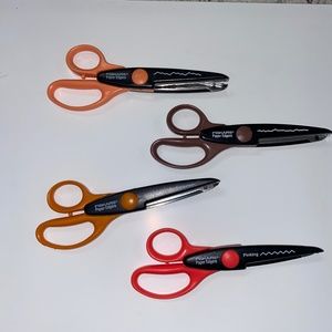 Lot of 4 Vintage Fiskars Paper Edgers Crafting Scissors